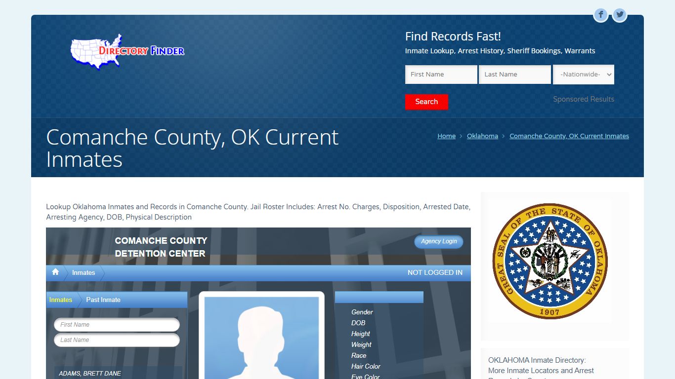 Comanche County, OK Current Inmates | People Lookup